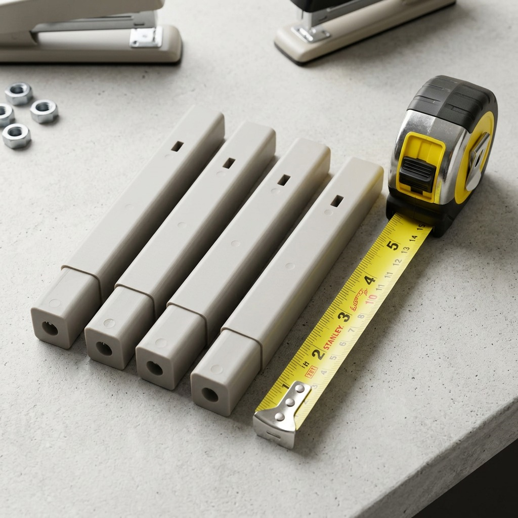Four grey Rakabot-compatible boot rack extension legs standing upright in a clean high-resolution hero shot.