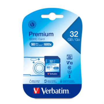 Verbatim 32GB Premium SDHC UHS-I V10 Cls 10 Card