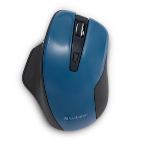Souris ergonomique sans fil silencieuse avec DEL bleue – bleu sarcelle foncé – Verbatim