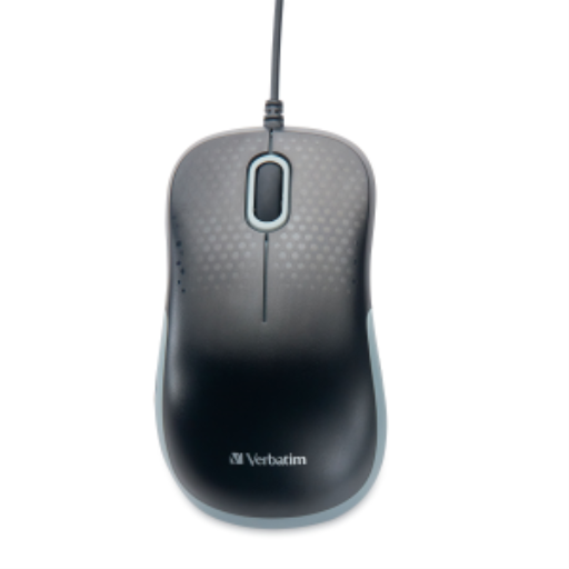 Souris optique filaire silencieuse USB-C – noire – Verbatim