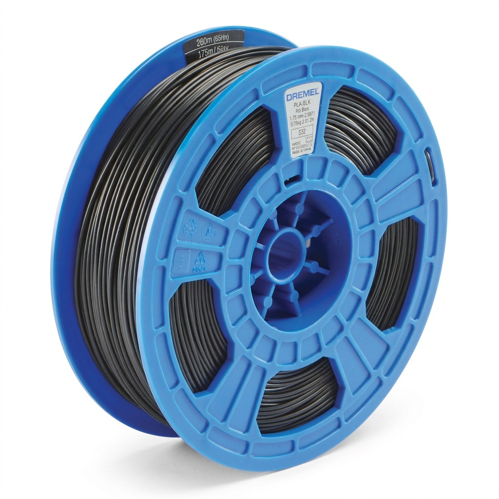 Dremel – Filament PLA noir, 1,75 mm, 0,75 kg — vue principale, réf. PLA-BLA-01