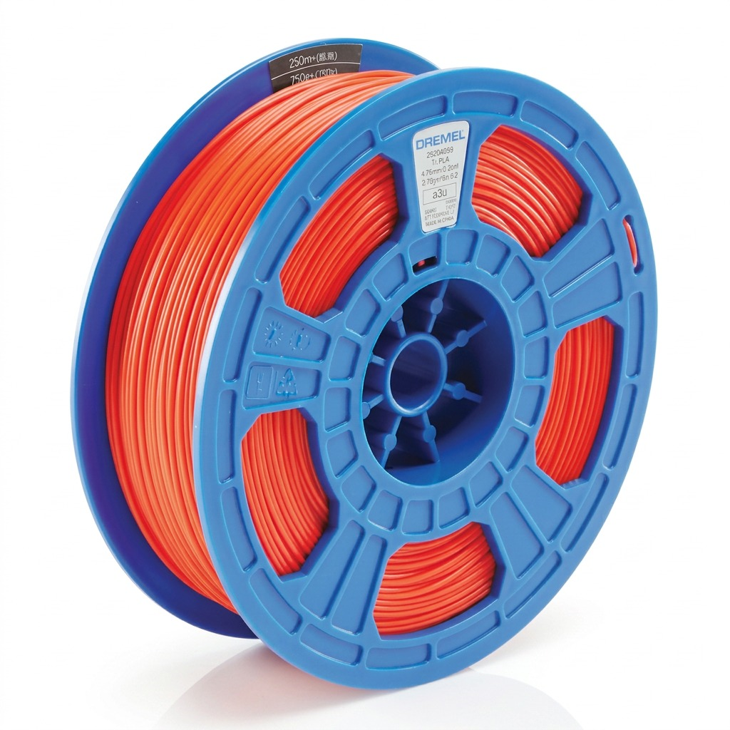 Dremel – Filament PLA rouge, 1,75 mm, 0,75 kg — présentation en situation, réf. PLA-RED-01