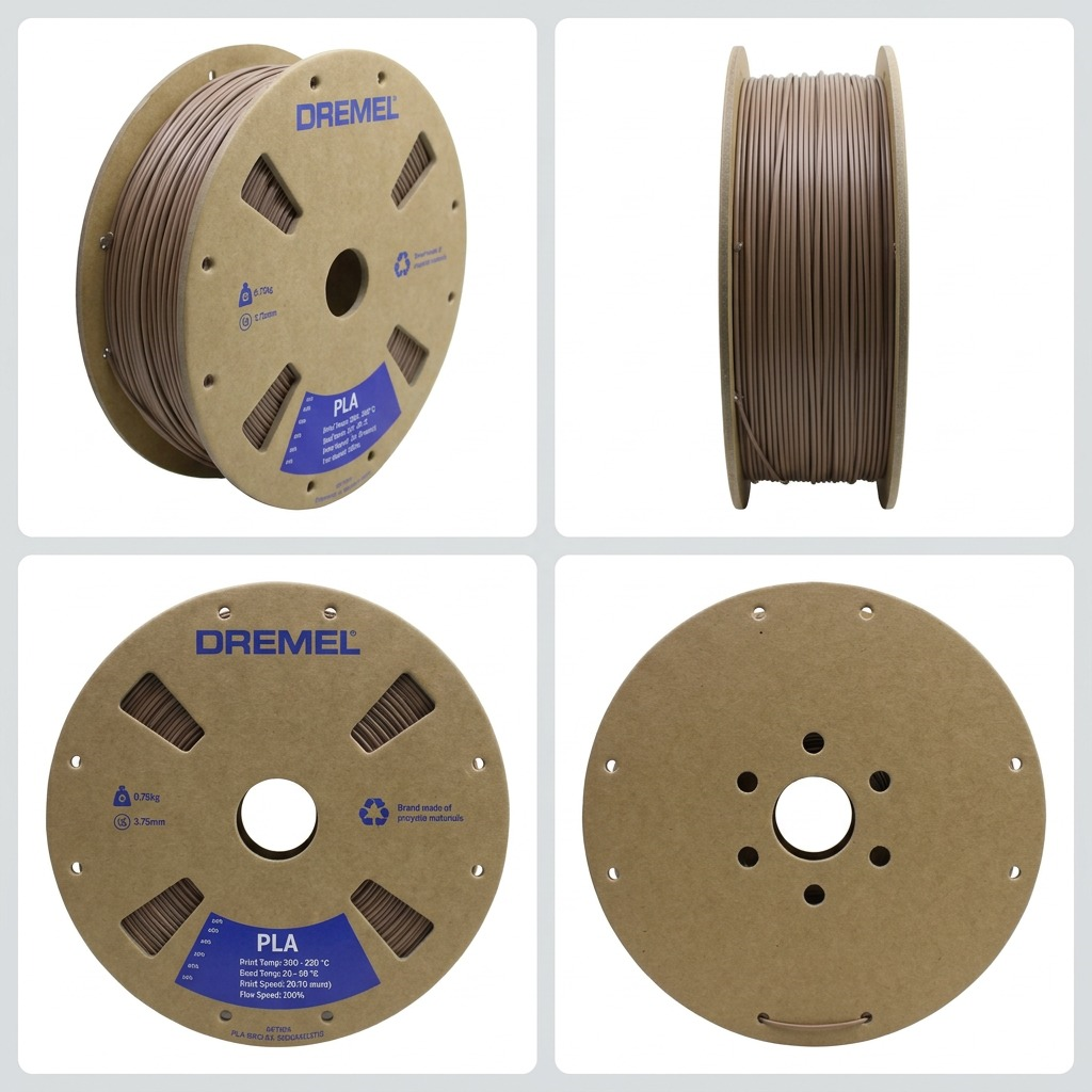 Dremel – Filament PLA brun mat, 1,75 mm, 0,75 kg — vue 5, réf. PLA-BRO-01