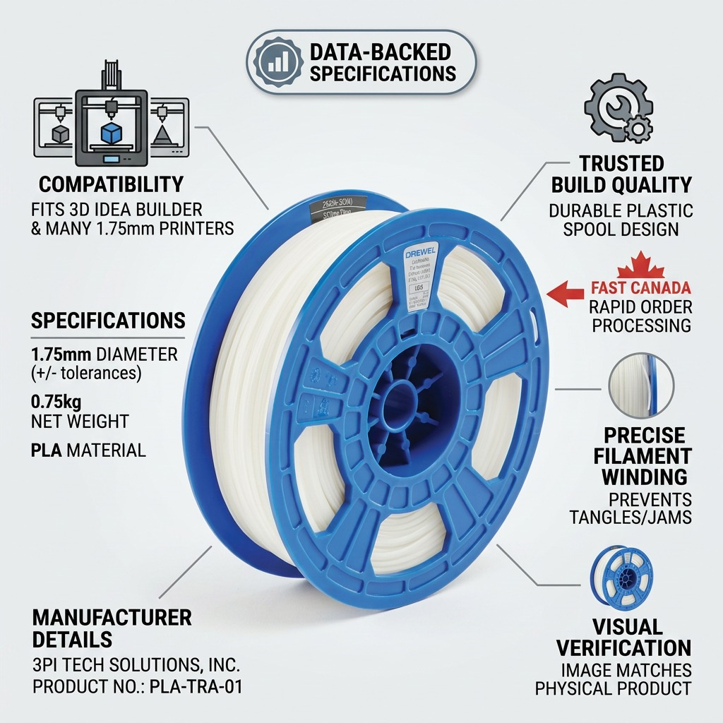 Dremel – Filament PLA translucide, 1,75 mm, 0,75 kg — gros plan des détails, réf. PLA-TRA-01