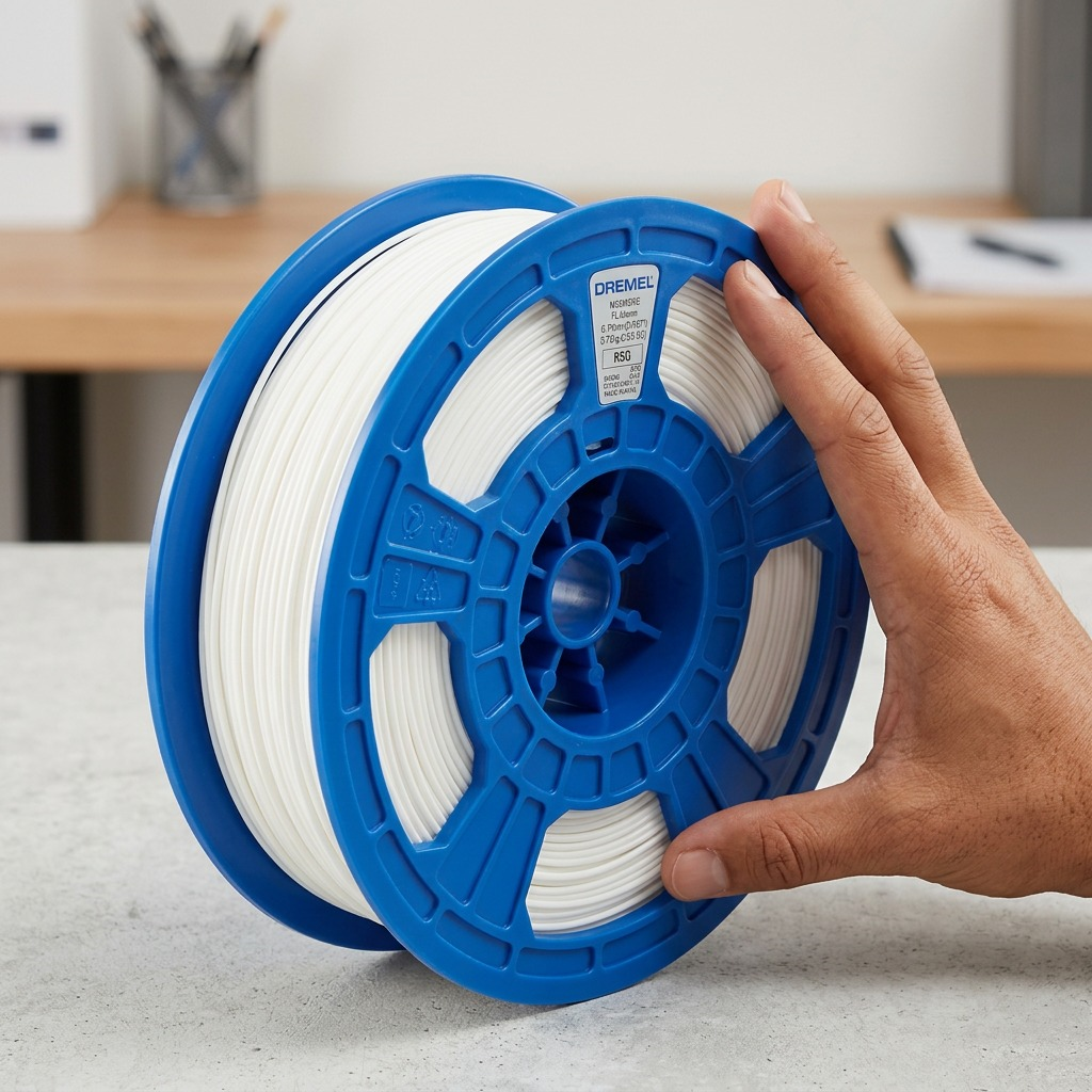 A high-resolution, centered photograph of a black 3PI Tech Solutions 3D PLA filament spool on a pure white background.