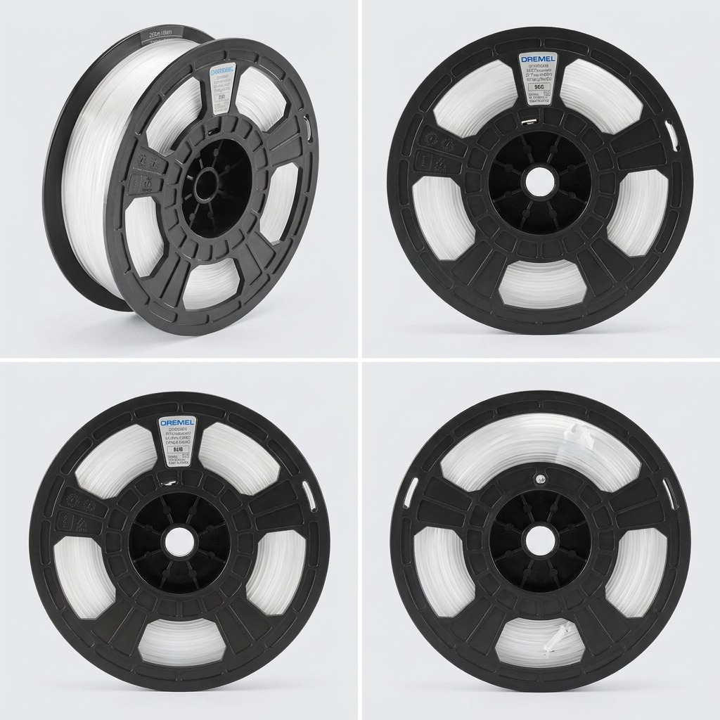 Dremel – Filament PETG translucide, 1,75 mm, 0,75 kg — vues et détails du produit, réf. PETG-TRA-01