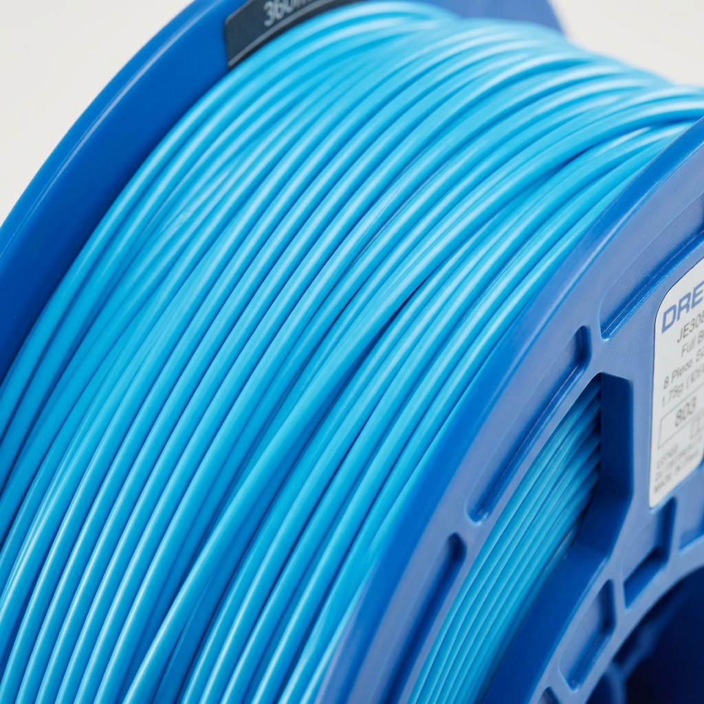 Dremel – Filament PLA bleu, 1,75 mm, 0,75 kg — gros plan des détails, réf. PLA-BLU-01