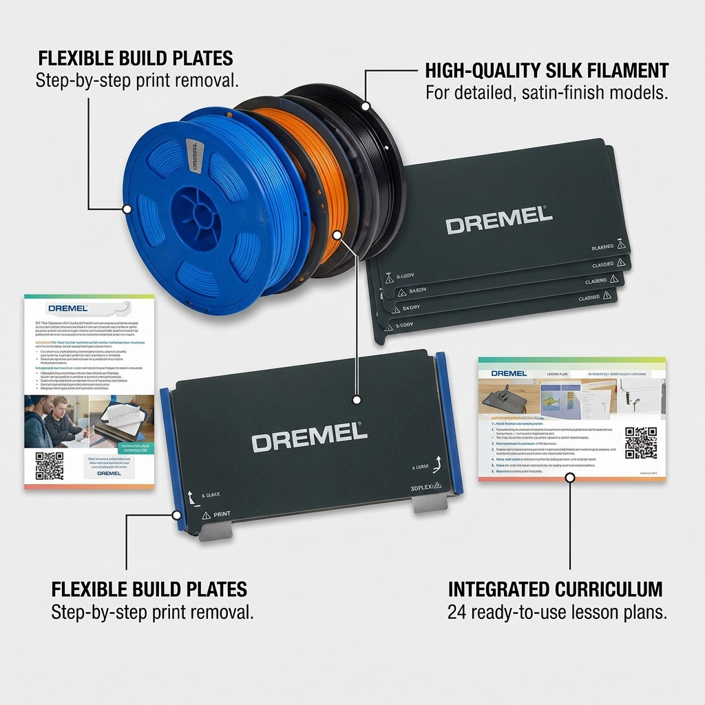 Dremel 3D40-FLX – Trousse éducative d’accessoires — présentation des caractéristiques, réf. 3DFLXEDU-KIT