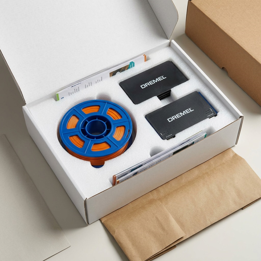 Dremel 3D40-FLX – Trousse éducative d’accessoires — présentation de l’emballage, réf. 3DFLXEDU-KIT