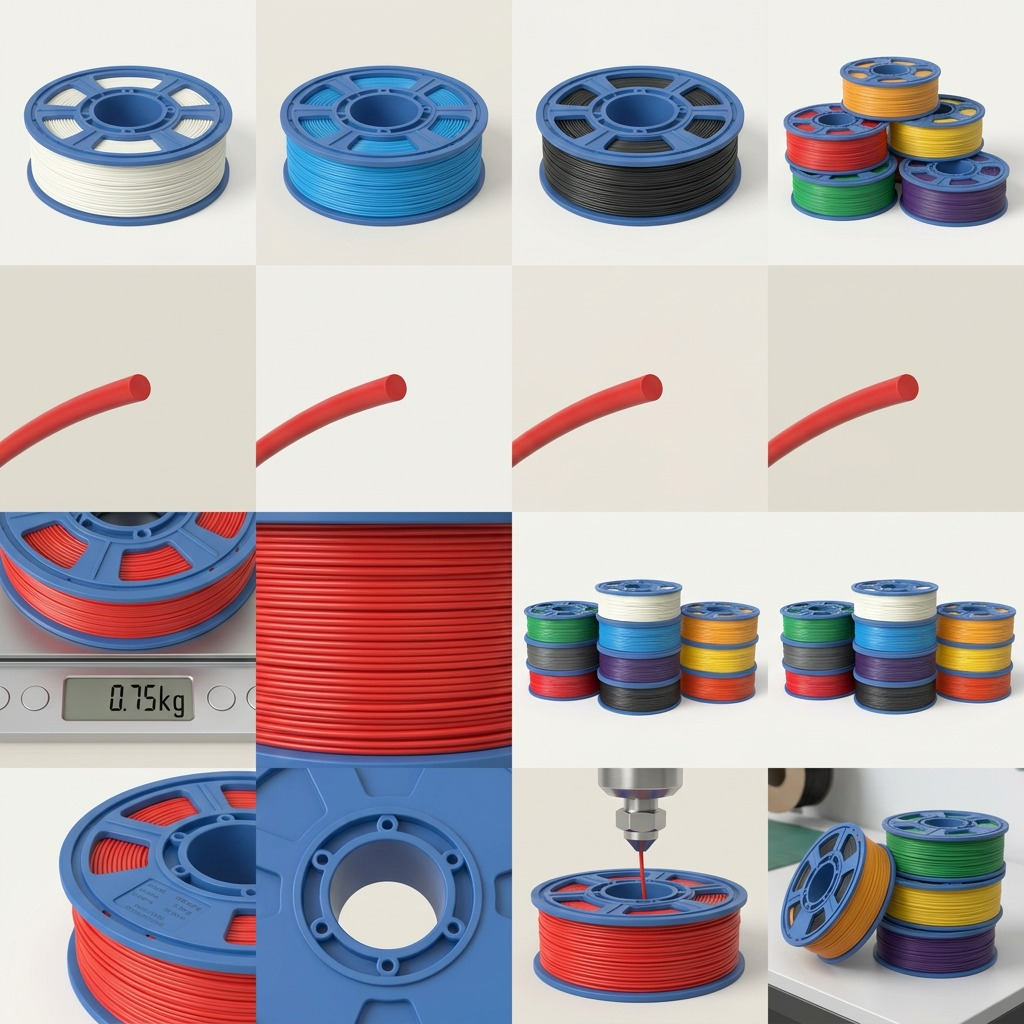 Dremel – Filament PLA 1,75 mm, assortiment de 10 bobines — gros plan des détails, réf. PLA-VAR10-01