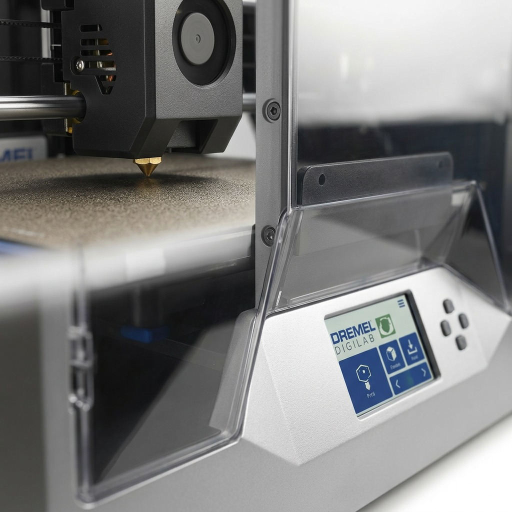 Dremel DigiLab 3D40-FLX – Imprimante 3D — gros plan des détails, réf. 3D40-FLX-01
