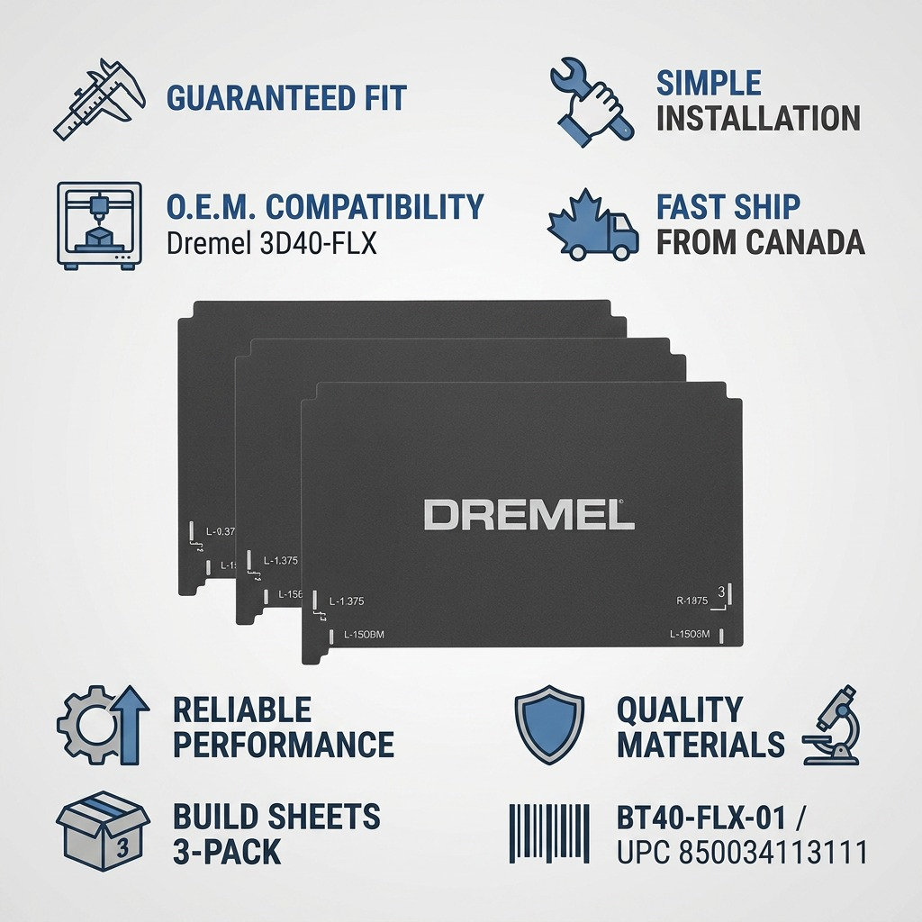 Dremel 3D40-FLX – Feuilles de plateau (3) — vue 8, réf. BT40-FLX-01