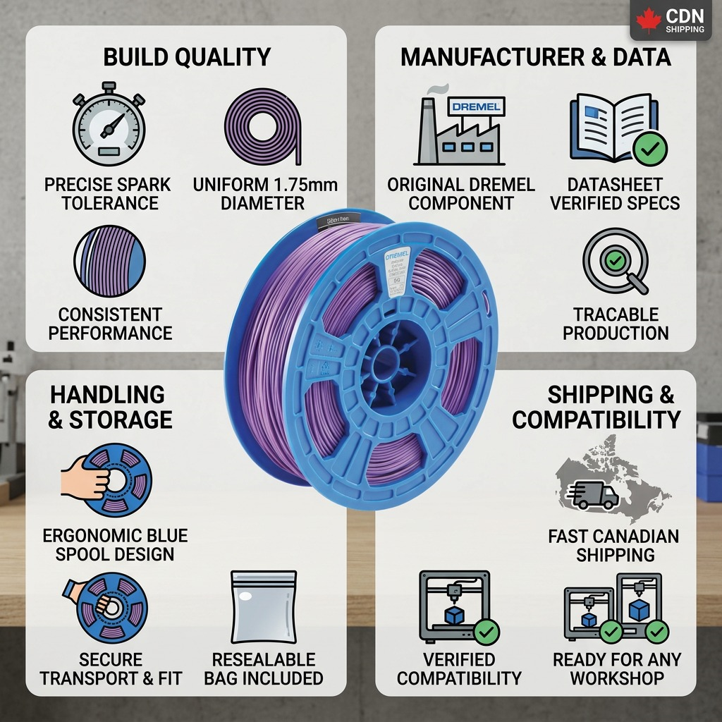 Dremel – Filament PLA violet, 1,75 mm, 0,75 kg — vue 8, réf. PLA-PUR-01