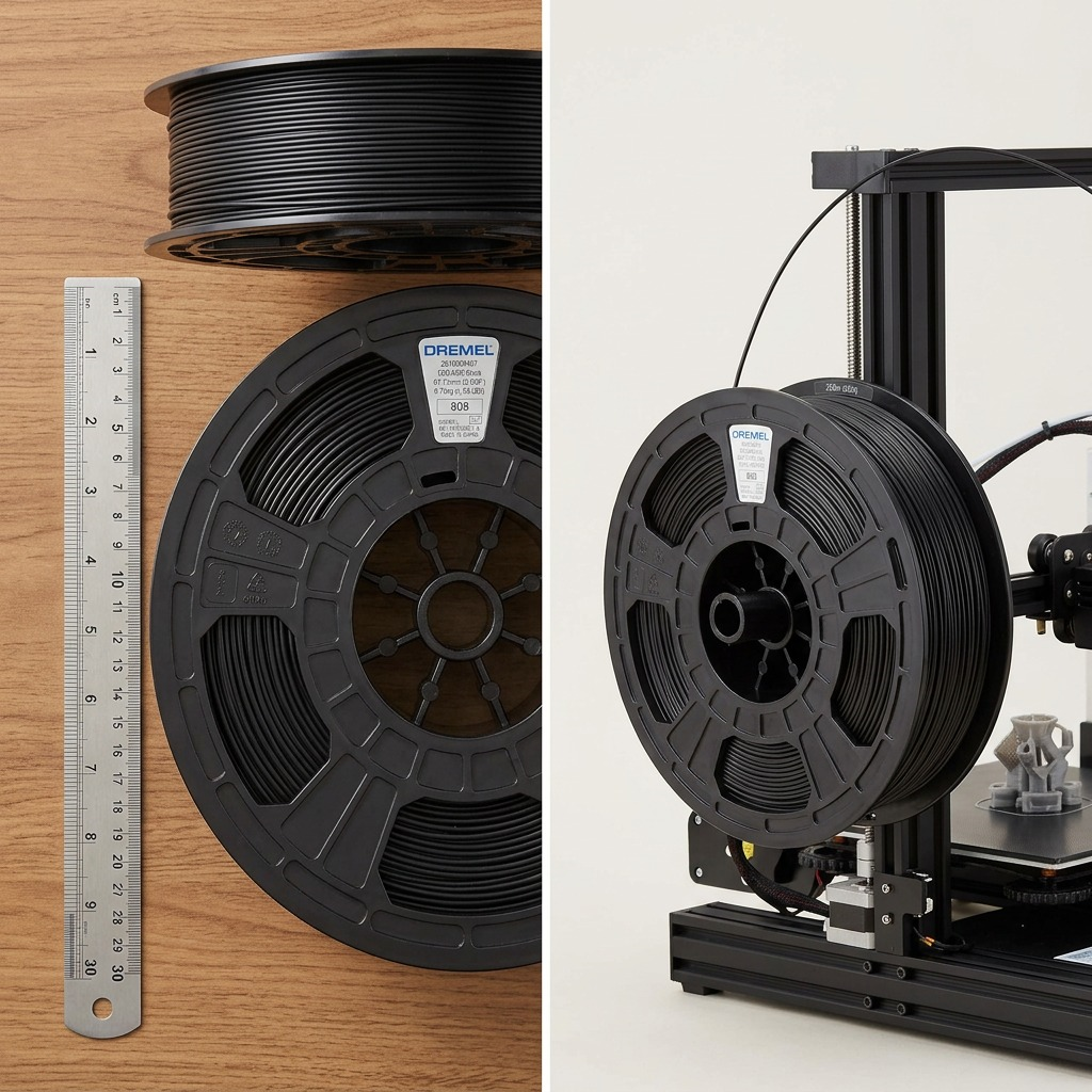 A pristine hero shot of the 3PI 3D ECO-ABS Filament Spool (ECO-BLA-01) on a seamless white background, showcasing the spooled filament and manufacturer labels.