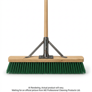 36”/90 cm BullDog Stiff Sweep Push Broom - Green - Assembled