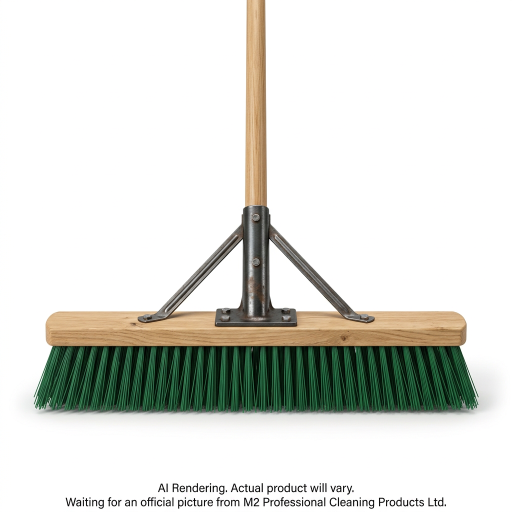 36”/90 cm BullDog Stiff Sweep Push Broom - Green - Assembled