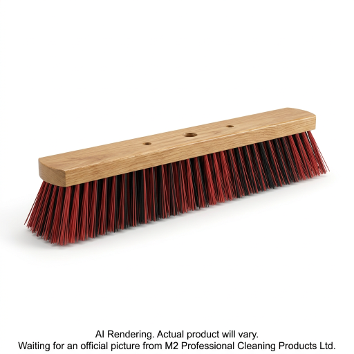 M2 Bulldog – Tête balai-brosse moyen/rigide rouge 24 po – PB-BD701-RB24