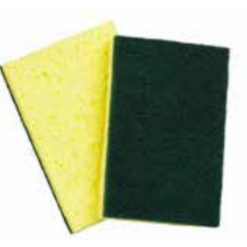 Cellulose sponge with scouring pad-4”x 6”x 0.875”-Case Pk/1x50
