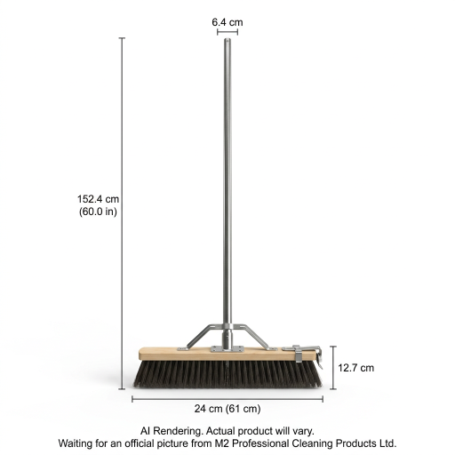 M2 Balai-brosse de balayage fin 24 po avec manche métal – PB-600BT24