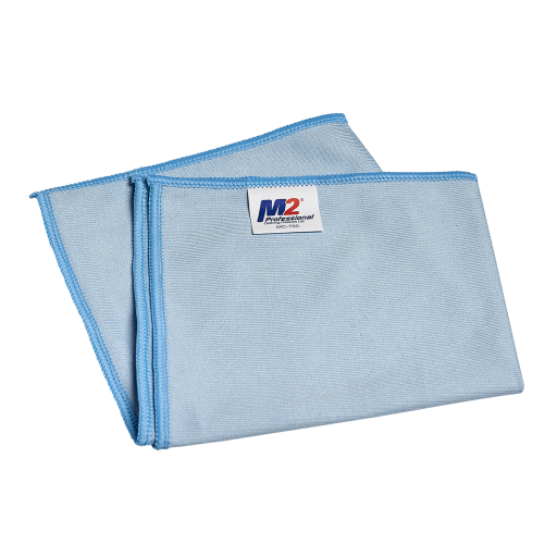 M2 Sani-Pro – Chiffon microfibre bleu pour vitres 35 × 35 cm – MC-700