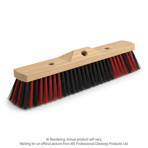 M2 Ryno – Tête balai-brosse rigide rouge/noir 24 po – PB-701-RB24-HO