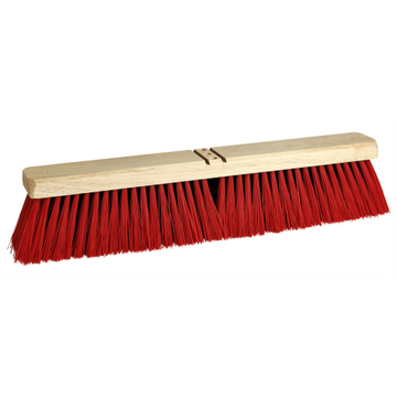 18”/45 cm Bulldog Med/Stiff Push Broom Head-Red Non- Flagged