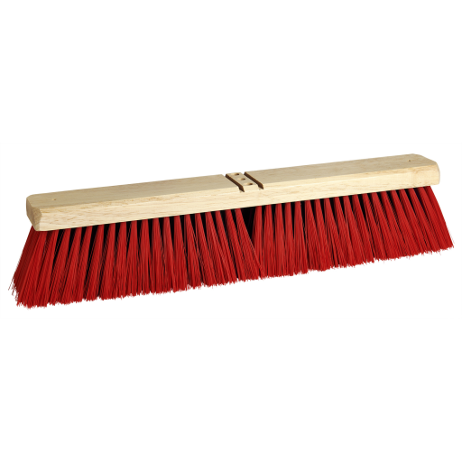 18”/45 cm Bulldog Med/Stiff Push Broom Head-Red Non- Flagged