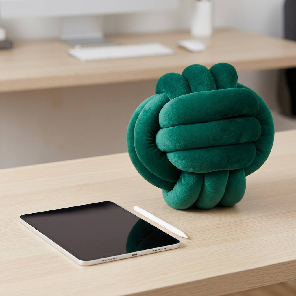 A focused, high-resolution product photography shot of the fdmt Cuddle Ball - Emerald on a pure white background.