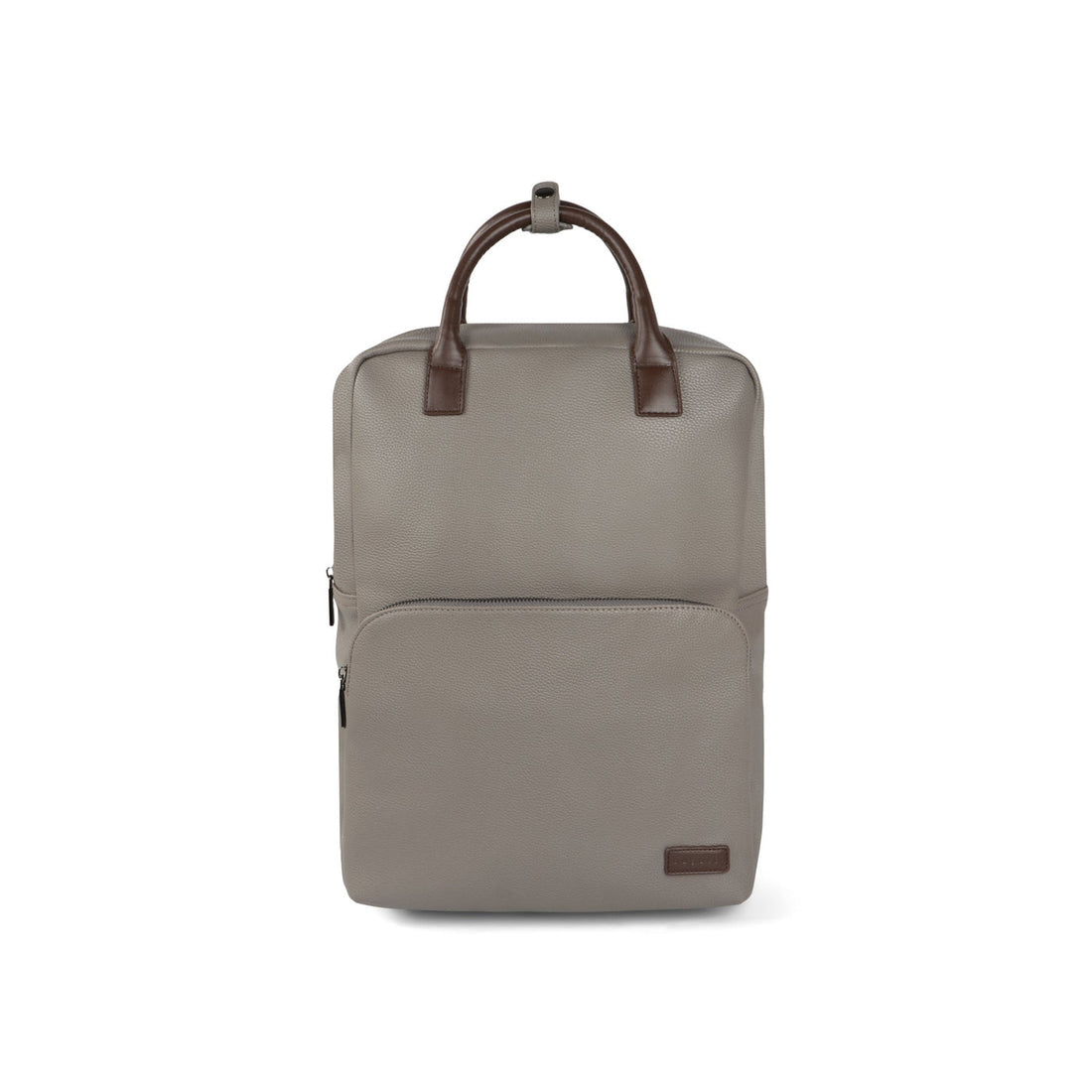 Sac à dos gris Bugatti Contrast Pebble en cuir végétalien grainé, vue de face