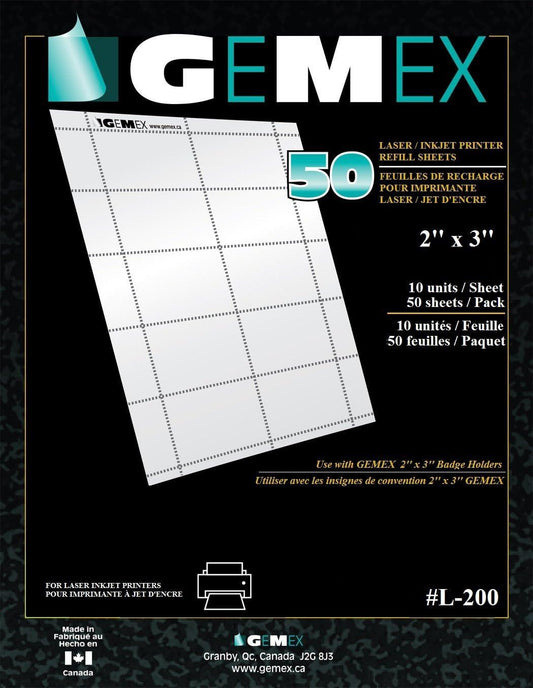 Feuilles de recharge pour imprimante L-200 Gemex 2"X3" - Distribution Conrad