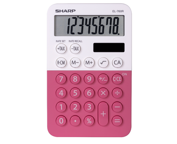 SHARP EL760RBPK CALCULATRICE À 8 CHIFFRES - FRAMBOISE - Distribution Conrad