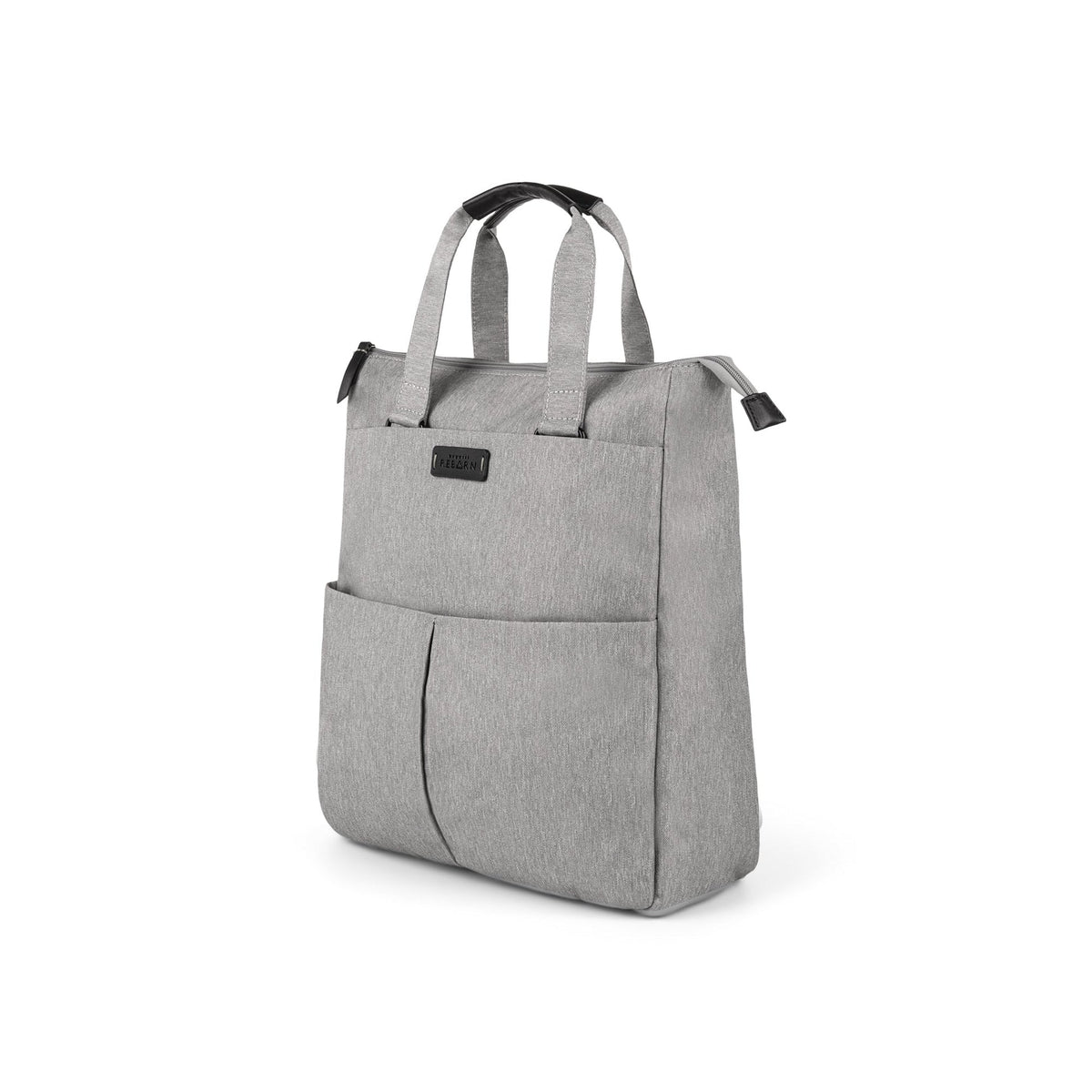 Sac fourre-tout convertible 3-en-1 Bugatti Reborn gris, vue de trois quarts, polyester recyclé