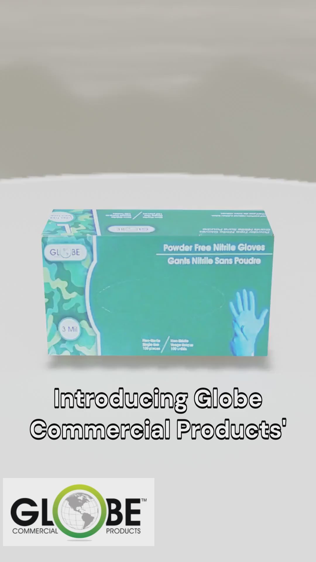 Globe – Blue powder-free nitrile gloves 3 mil, large, box of 100