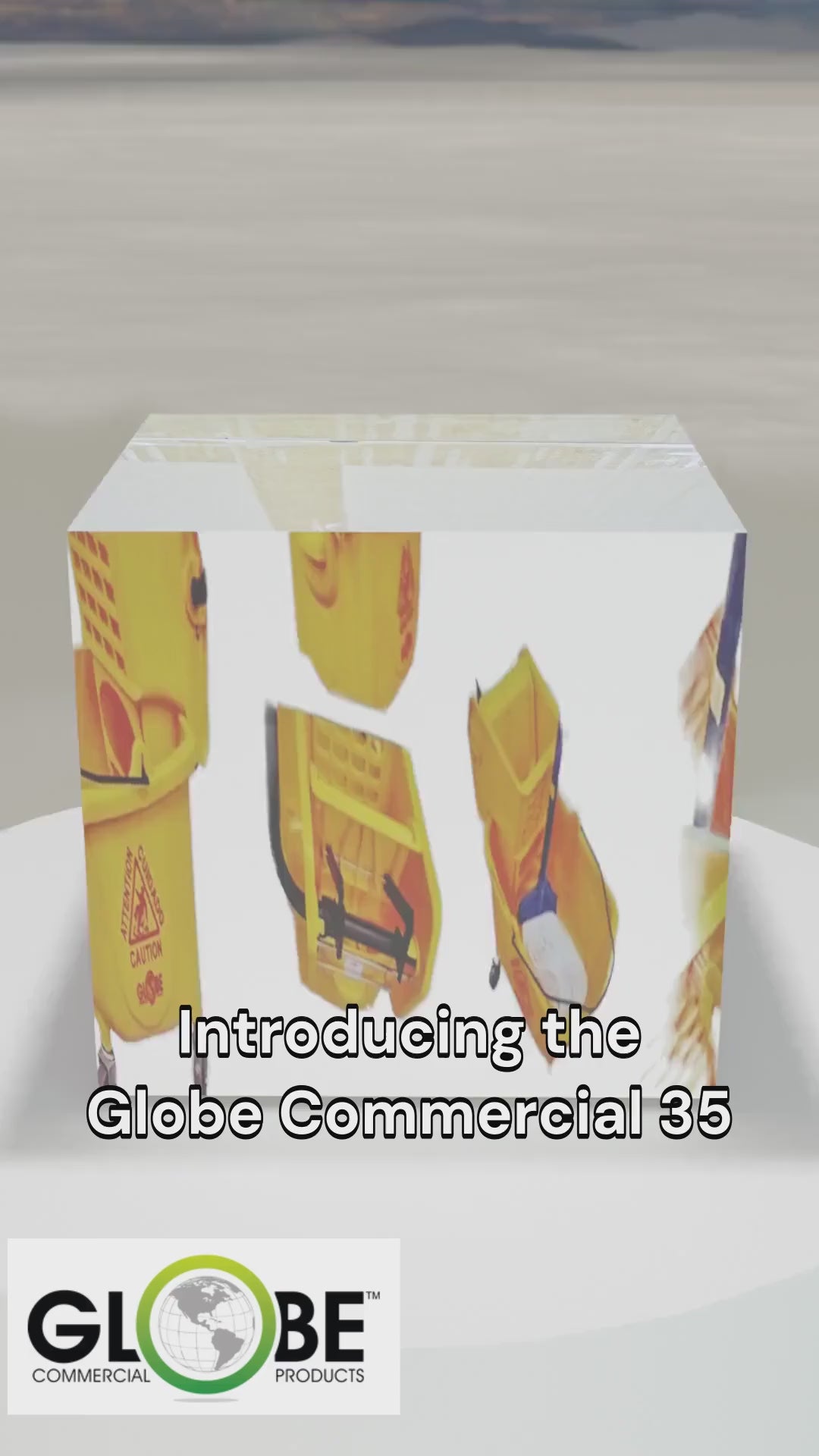 Globe – Seau jaune 35 pintes avec essoreuse latérale