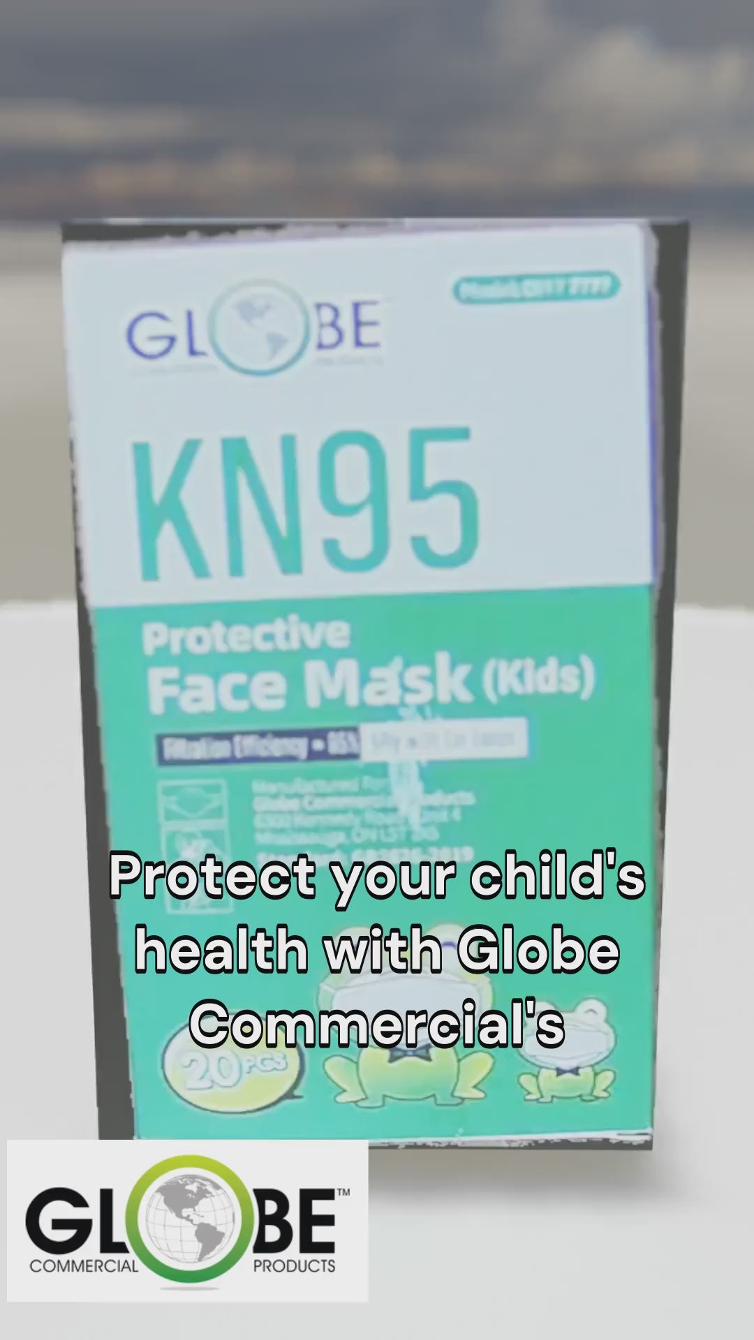 Globe – Masques KN95 ajustés pour enfants, boîte de 20