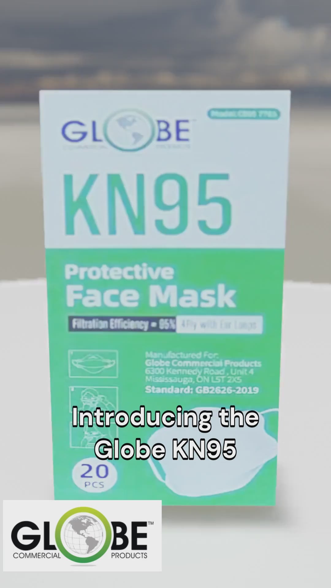 Globe – Masques KN95 ajustés, boîte de 20