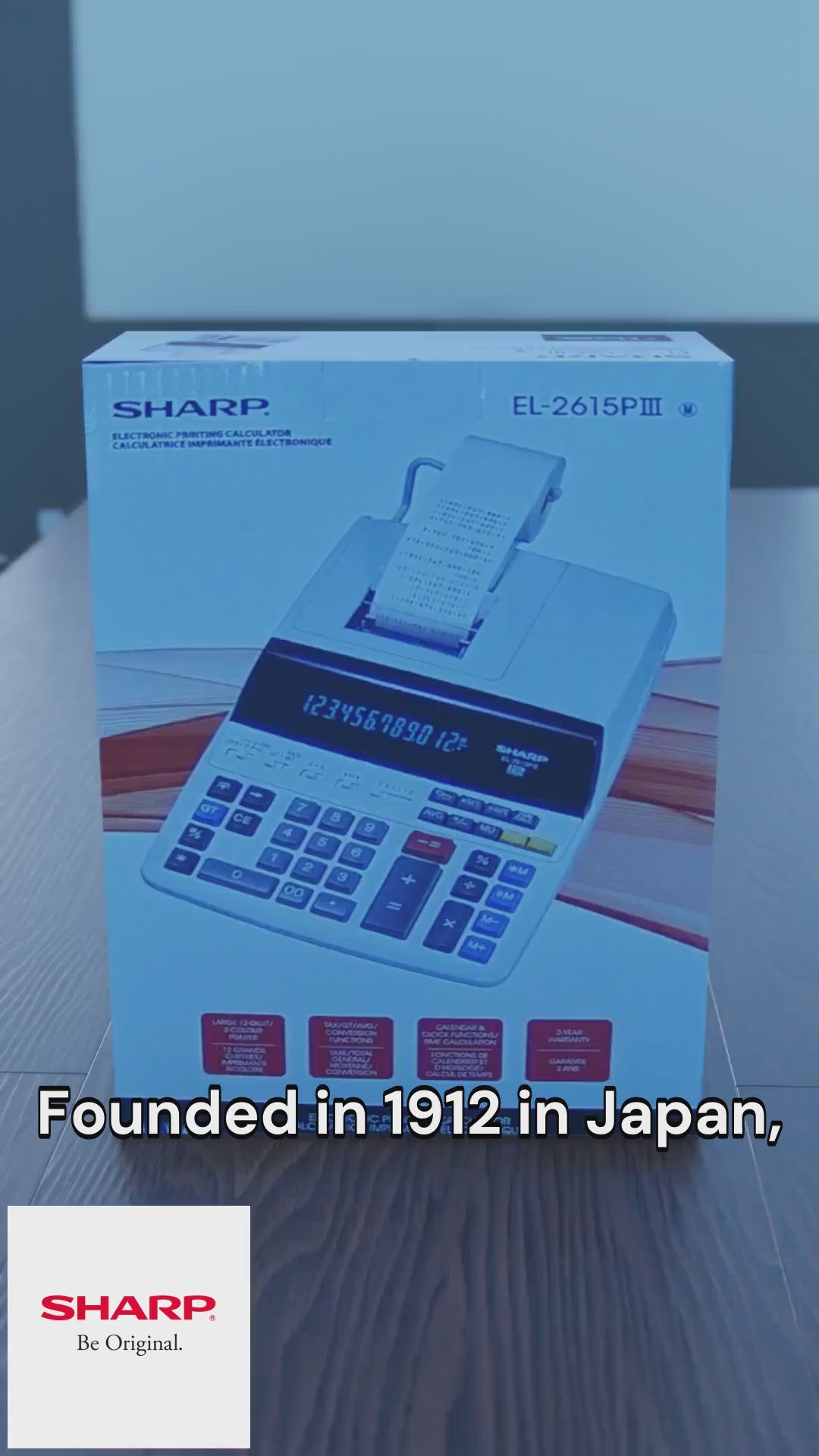 SHARP EL2615PIII FLUORESCENT 12-DIGIT 2-COLOR PRINTING CALCULATOR