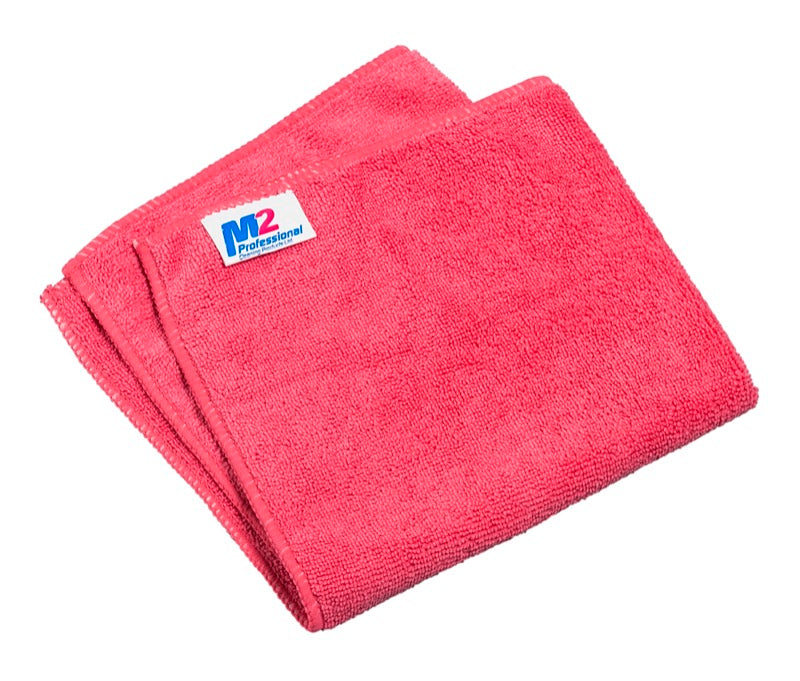 M2 MC-502-RD – chiffon microfibre Sani-Pro rouge 16 x 16 po