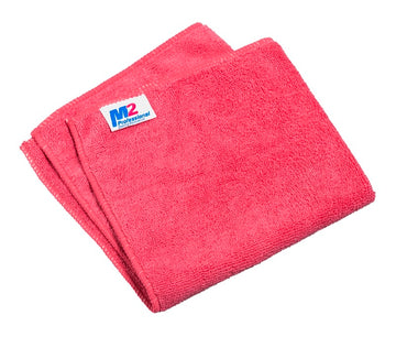 M2 MC-502-RD – chiffon microfibre Sani-Pro rouge 16 x 16 po