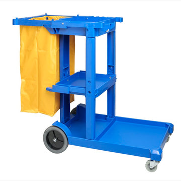 M2 CA-M2000 – grand chariot de concierge bleu avec sac à glissière