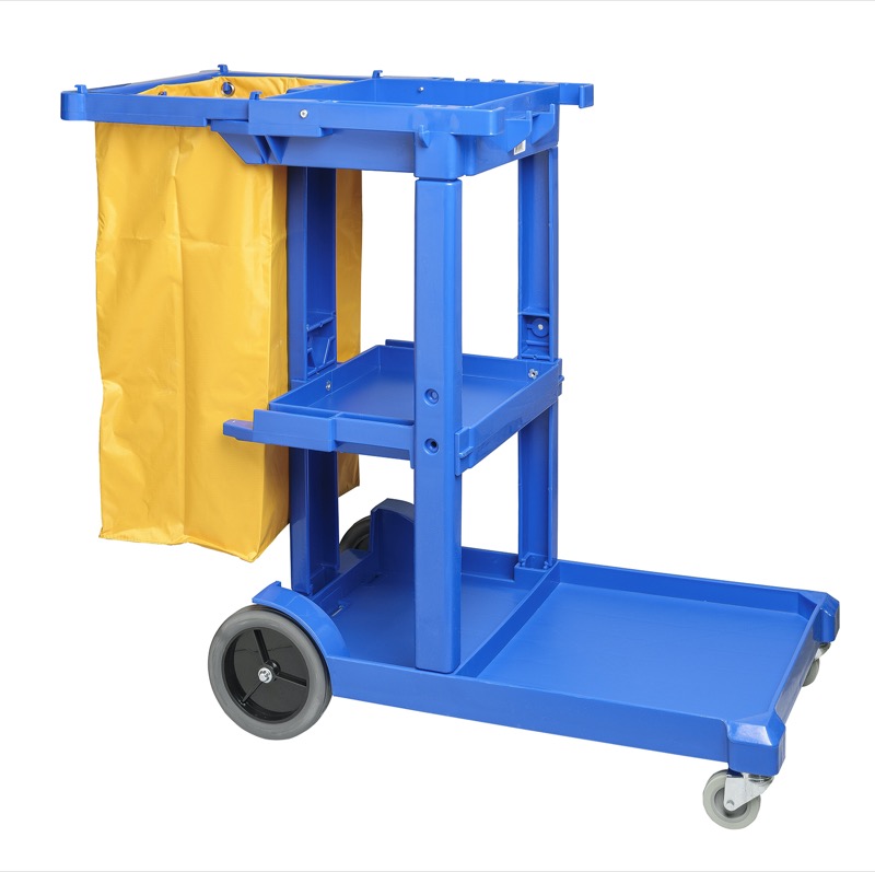 M2 CA-M2000 – grand chariot de concierge bleu avec sac à glissière