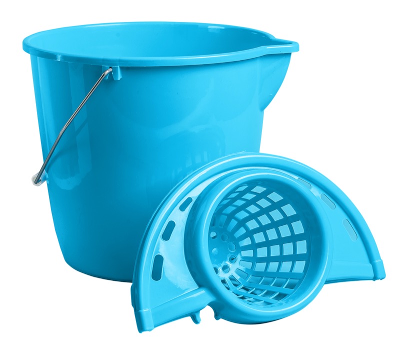 M2 PA-UT1012-2 – seau 12 L bleu avec essoreuse conique