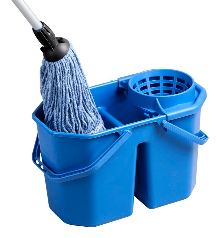 M2 PA-M1083 – double seau robuste 15 L bleu avec essoreuse conique