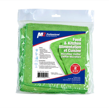 M2 MC-521-GN – chiffon microfibre vert pour cuisine et aires communes