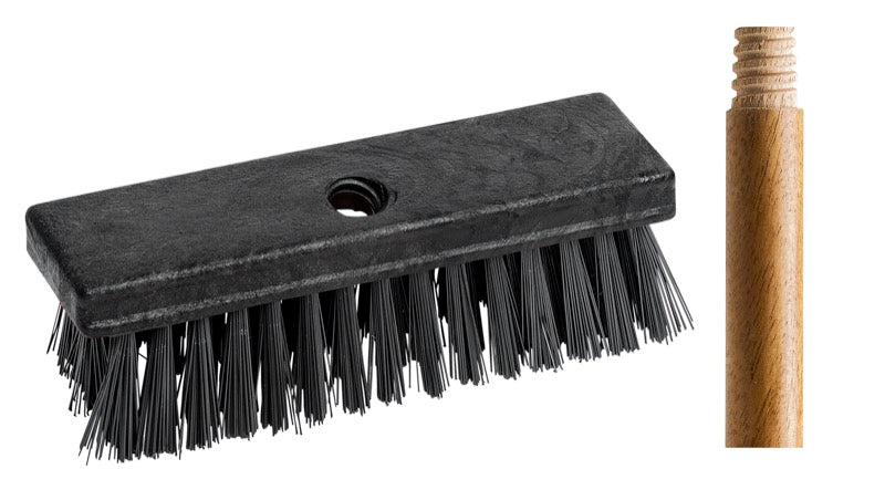 M2 BD-1508-348W – brosse à récurer rigide 8 po avec manche en bois